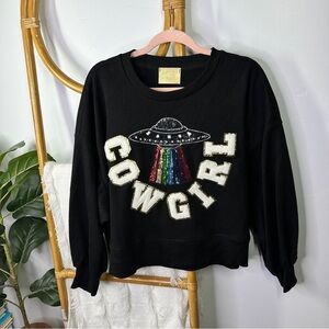 Judith March Black Space Cowgirl Sweatshirt sz S